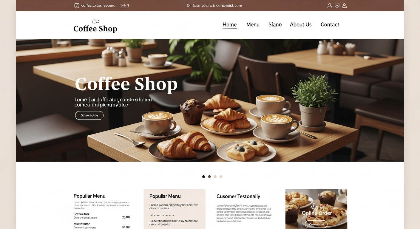 Coffee shop website project created with HTML, CSS, and JavaScript