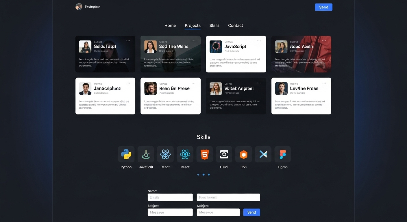 Personal portfolio website showcasing responsive design and modern development techniques